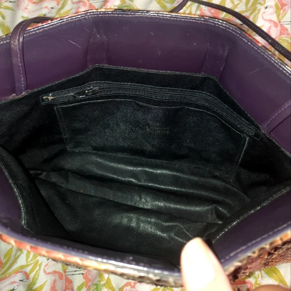 1980s Bags By Varon Vintage Multicolored Snakeskin Cocktail Clutch Handb… - Picture 5 of 10